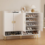 Artiss 5-Tier 30-Pair White Shoe Rack Cabinet with Gold Metal Feet — Allure Home Collections