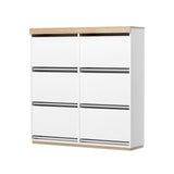 Willaura 45 Pair Shoe Rack, White and Pine image 4