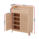 Artiss 4-Tier 16-Pair Pine Shoe Rack Cabinet — Particle Board, Durable Construction — Allure Home Collections