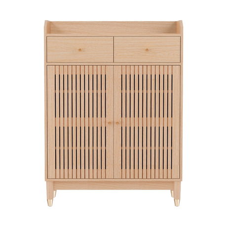 Artiss 4-Tier 16-Pair Pine Shoe Rack Cabinet — Particle Board, Durable Construction — Allure Home Collections