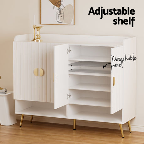 Westmere Shoe Cabinet and Bench Set, White