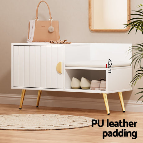 Westmere Shoe Cabinet and Bench Set, White