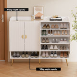 Westmere Shoe Cabinet and Bench Set, White