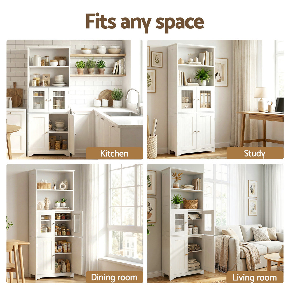 New Residence 2 Door Buffet Sideboard, White