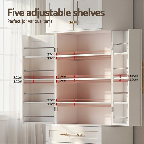 Curlwaa 2 Door 3 Drawer Buffet Sideboard, White