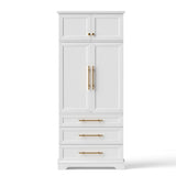 Curlwaa 2 Door 3 Drawer Buffet Sideboard, White 2pcs