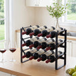 12 bottle black metal freestanding wine rack