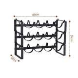 12 bottle black metal freestanding wine rack