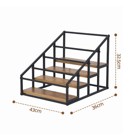 16 bottle black and wood freestanding wine rack
