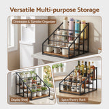 16 bottle black and wood freestanding wine rack