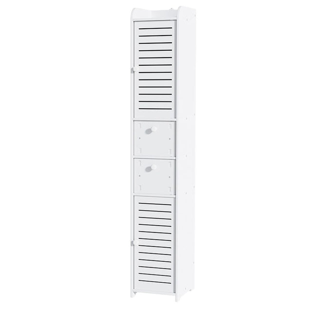Nangwarry Slim Bathroom Tallboy, White 2pcs image 1