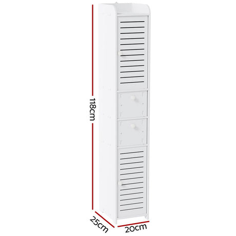 Nangwarry Slim Bathroom Tallboy, White 2pcs image 2