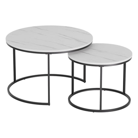 Artiss Marble Effect Nesting Coffee Table Set of 2 — Allure Home Collections