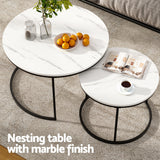 Artiss Marble Effect Nesting Coffee Table Set of 2 — Allure Home Collections