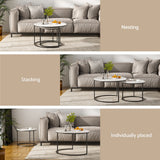 Artiss Marble Effect Nesting Coffee Table Set of 2 — Allure Home Collections