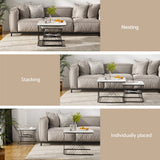 Dixons Creek Nesting Coffee Table 2pcs, White and Black