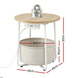 Three Bridges Round Coffee Table, Wood and White