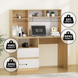 Artiss Computer Desk with Bookshelf and Drawer — Allure Home Collections