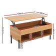 Artiss Lift-Top Coffee Table in Oak — Hidden Storage — Allure Home Collections