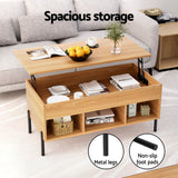 Artiss Lift-Top Coffee Table in Oak — Hidden Storage — Allure Home Collections