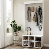 Lake Bolac Hall Tree Shoe Cabinet, White