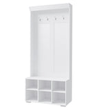 Lake Bolac Hall Tree Shoe Cabinet, White image 2