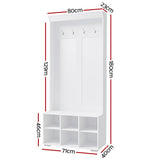 Lake Bolac Hall Tree Shoe Cabinet, White image 3