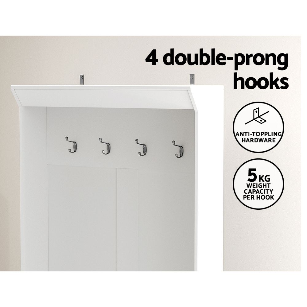 Lake Bolac Hall Tree Shoe Cabinet, White image 5