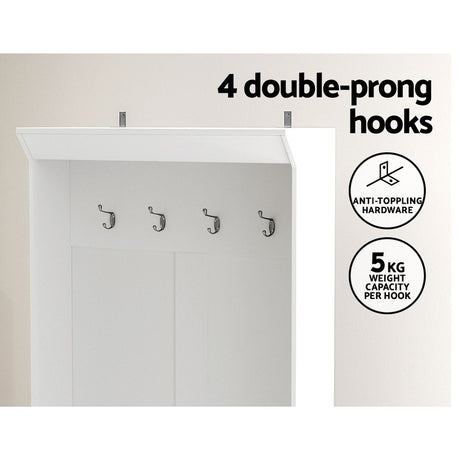 Lake Bolac Hall Tree Shoe Cabinet, White image 5