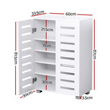 Artiss ALSTER 5-Tier 20-Pair White Shoe Cabinet — Particle Board, Melamine Finish — Allure Home Collections