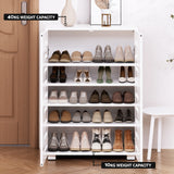 Artiss ALSTER 5-Tier 20-Pair White Shoe Cabinet — Particle Board, Melamine Finish — Allure Home Collections
