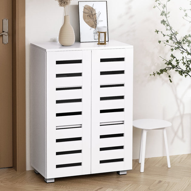 Artiss ALSTER 5-Tier 20-Pair White Shoe Cabinet — Particle Board, Melamine Finish — Allure Home Collections