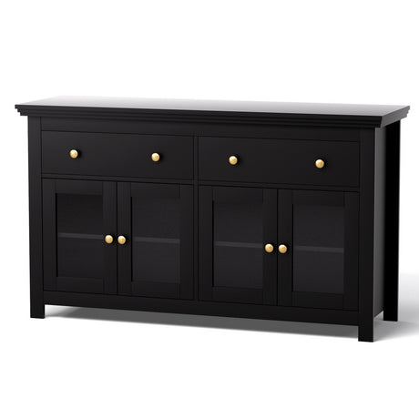 Mildura 2 Door 2 Drawer Buffet Sideboard, Black