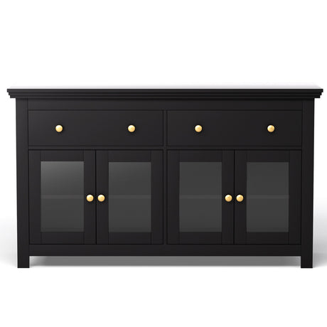 Mildura 2 Door 2 Drawer Buffet Sideboard, Black
