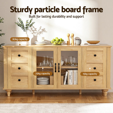 Pyap Buffet Sideboard, Pine and Black