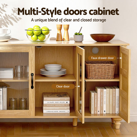 Pyap Buffet Sideboard, Pine and Black