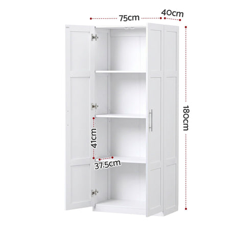 Renmark 2 Door Buffet Sideboard, White 2pcs