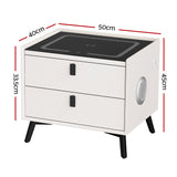 Kingscliff Smart Charging LED Bedside Table, White