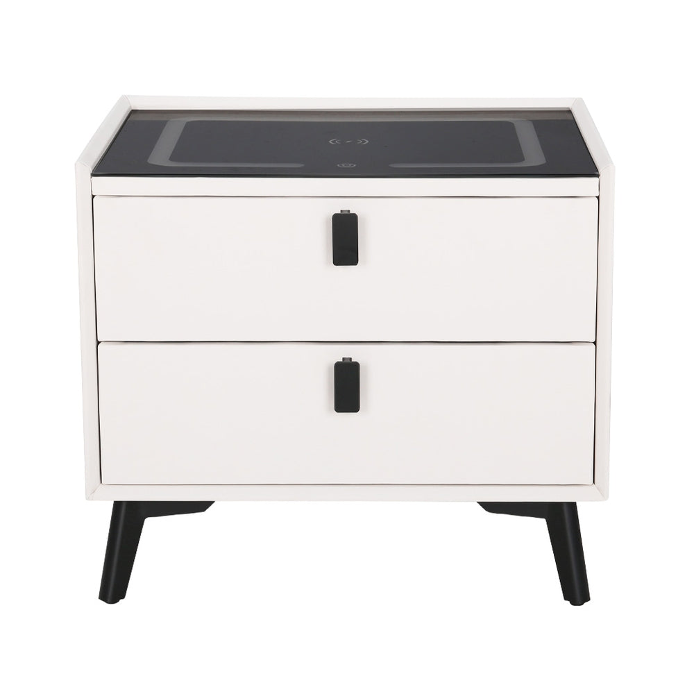 Kingscliff Smart Charging LED Bedside Table, White
