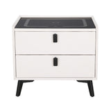 Kingscliff Smart Charging LED Bedside Table, White