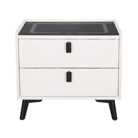 Kingscliff Smart Charging LED Bedside Table, White