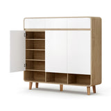 Wartook 5 Tier Shoe Cabinet, White and Pine