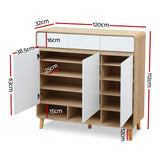 Wartook 5 Tier Shoe Cabinet, White and Pine image 2