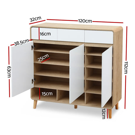 Wartook 5 Tier Shoe Cabinet, White and Pine image 2