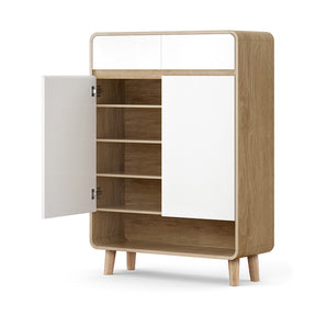 Vite Vite 5 Tier Shoe Cabinet, White and Pine