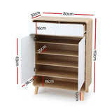 Vite Vite 5 Tier Shoe Cabinet, White and Pine