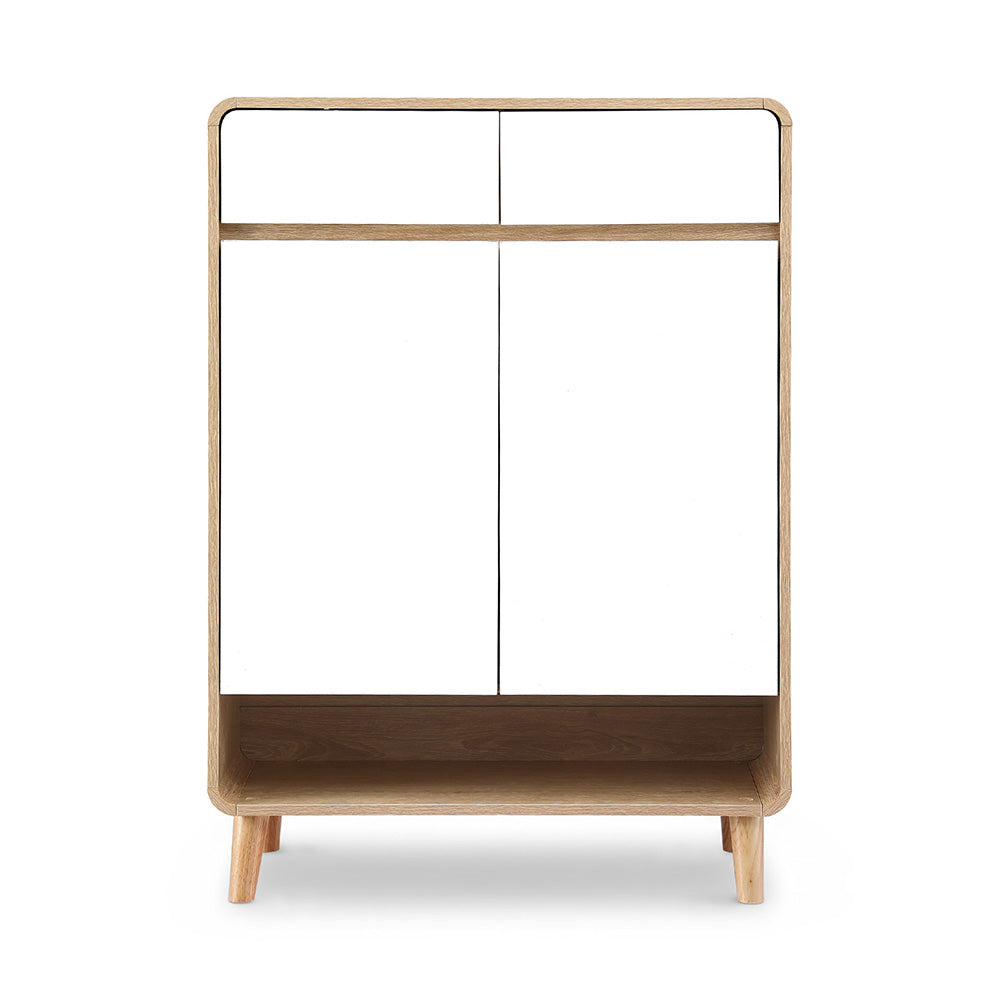 Vite Vite 5 Tier Shoe Cabinet, White and Pine