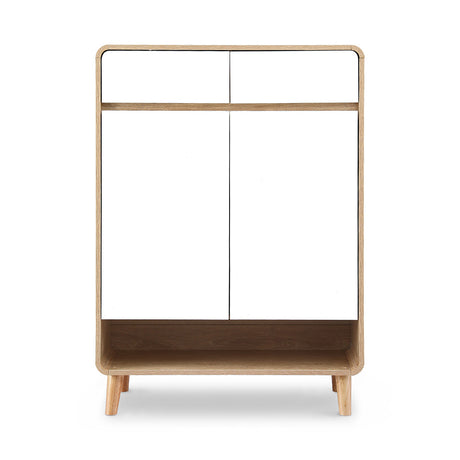 Vite Vite 5 Tier Shoe Cabinet, White and Pine