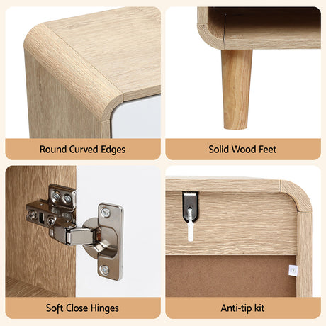 Vite Vite 5 Tier Shoe Cabinet, White and Pine