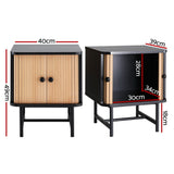 Artiss BORIS Bedside Table with Sliding Fluted Doors — Allure Home Collections